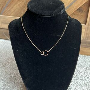 Gold Colored Double Hoop Necklace